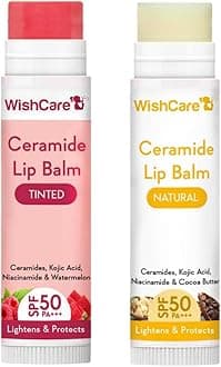 Tinted & Untinted Ceramide Lip Balm for Dark Lips with SPF 50 & Kojic Acid (5gm + 5gm),Assorted