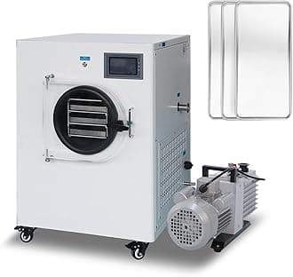 HNZXIB Freeze Dryer, Home Freeze Dryer for Fruits & Vegetables, 3 Trays & 6lbs/Batch, Food Grade Freeze Drying Machine with Rotary Vane Vacuum Pump Home Use