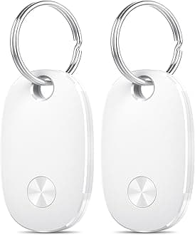 Smart Tracker Tag-2 Pack, Smart Bluetooth Tracker Item Finder, IP67 Waterproof (White)