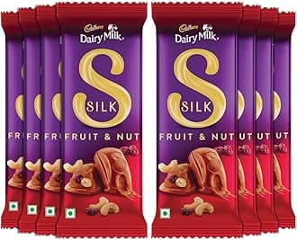 Dairy Milk Silk Fruit & Nut Chocolate Bars, 51 g (Pack of 8)