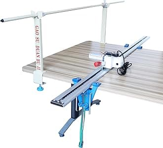 Cloth Cutting Machine High Speed Fabric Cutting Machine Cloth Cutter Fabric End Cutter with 86.6" Rack & Digital Counter for Clothing, Textiles, Leather Cutting 110V