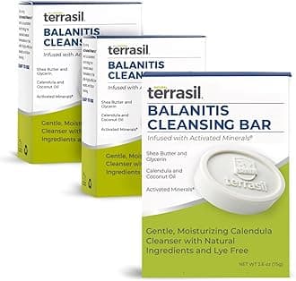 terrasil Balanitis Soap for Men, Soothing Care and Relief from Balanitis Symptoms: Irritation, Itch, Redness and Inflammation. Natural, Dermatologist tested & Hypoallergenic Soap Approved, 75g (3pk)