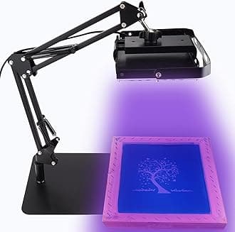 Dorhui 60W UV LED Exposure Unit for Screen Printing, Screen Print Light with Retractable and Adjustable Stand for Burning Screens, Cyanotypes, Photos, Sun UV Printing Kit, Resin Curing