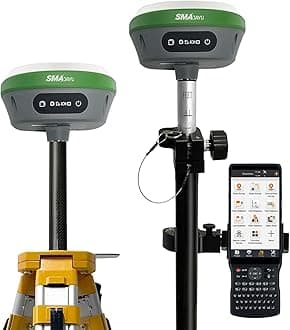 SMA26 Plus GNSS RTK Rover & Base Surveying Equipment with Controller and Software, 1cm Accuracy, NOAA Certified, IMU/PPP/UHF/NTRIP/Bluetooth, IP67 GPS for Civil Engineering and Topography