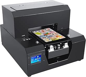 UV Flatbed Printer, A4 L805 UV Printer with High Resolution 2880 * 1440dpi, 100% Transfer Rate Small UV Printer Machine for Phone Case Acrylic Metal Leather Photo ABS