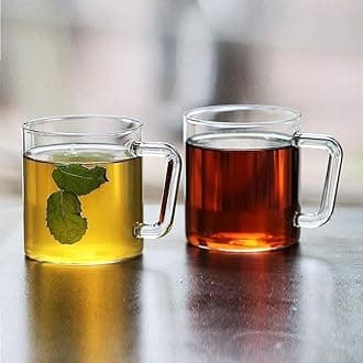 BOROSIL VISION CLASSIC DELITE MUG SET WITH HANDLE 2 PC | CLEAR COFFEE MUG TEA CUP | BOROSILICATE GLASS SET FOR COFFEE, TEA, WATER AND HOT BEVERAGES
