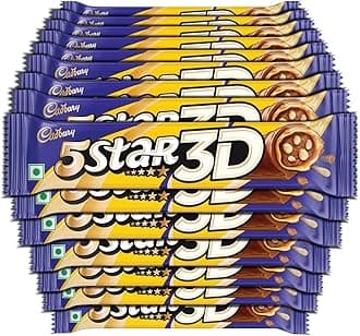Cadbury 5 Star 3D Chocolate Bar, 40 g (Pack of 16)