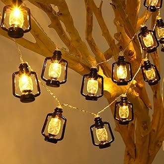 Diwali Decoration Lights, Necomi 40 LED 6M Waterproof Garden Patio Kerosene Light, 8 Flashing Modes, Diwali String Light for Wedding Party New Year Decoration