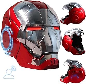 Electronic Mark 5 Helmet - Voice Controlled, LED Eyes, Wearable Super Hero Prop for Christmas & Halloween