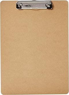 Hardboard Office Clipboard, Letter Size, 9" x 12.5", Brown, 30-Pack