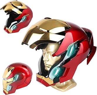 Iron-Man MK 50 1:1 Wearable Helmet - Voice, Touch, and RC with LED Eyes, Realistic Sound Effects, Movable Back and Ear Panels, Perfect for Cosplay and Collectible Figures for Adults and Teens
