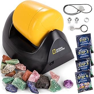 NATIONAL GEOGRAPHIC Starter Rock Tumbler Kit - Durable Leak-Proof Rock Polisher for Kids - Complete Rock Tumbling Kit - Geology Hobby Science Kit, Rocks and Crystals for Kids, A Great STEM Activity
